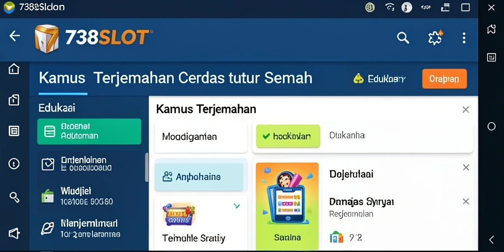 Tampilan antarmuka aplikasi 738SLOT yang intuitif dan user-friendly.