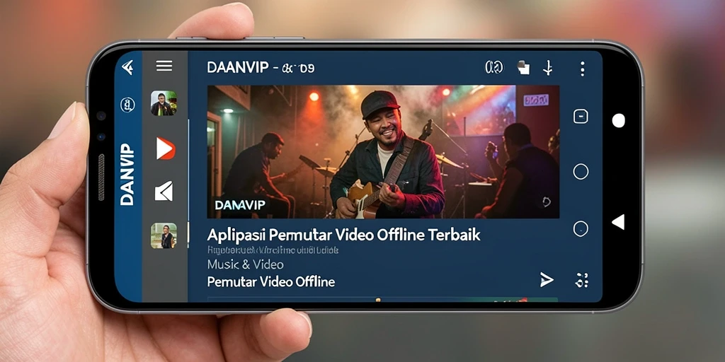 Screenshot antarmuka utama aplikasi Pemutar Video Offline DANAVIP yang menarik.