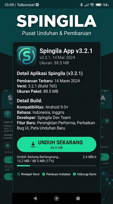 Tampilan halaman APK spingila