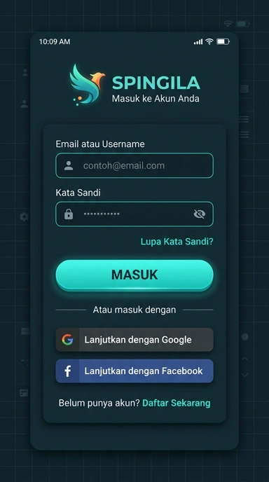 Tampilan halaman login spingila
